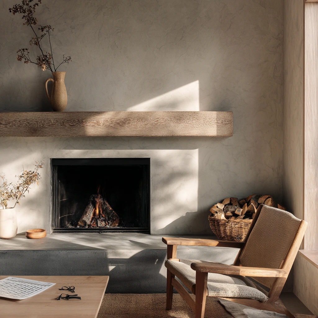 Modern Rustic Fireplace for Quiet Mornings