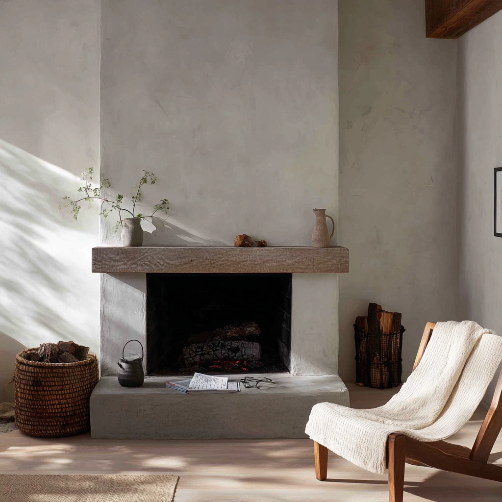 Modern Rustic Fireplace for Quiet Mornings