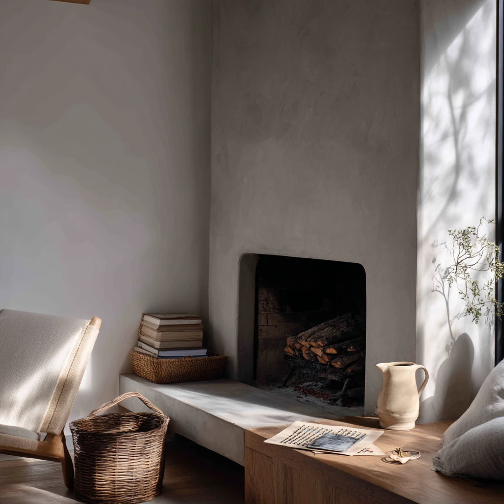 Modern Rustic Fireplace for Quiet Mornings