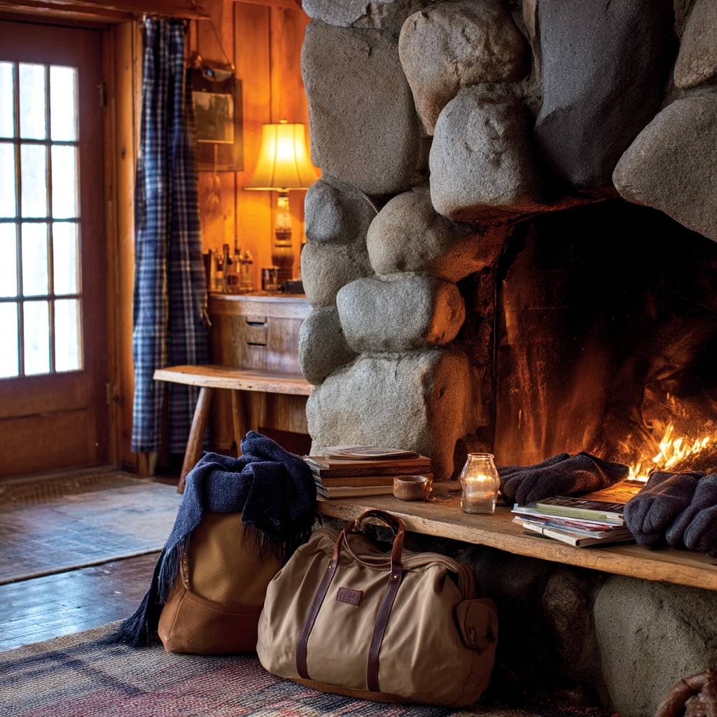 Airbnb Cabin Fireplace With Guest-Friendly Layers