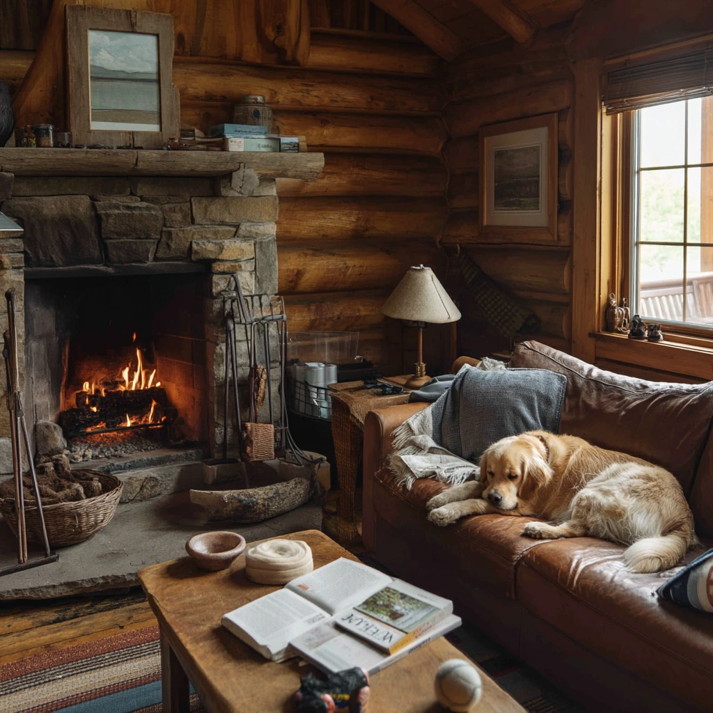 Pet-Friendly Cabin Hearth Corner