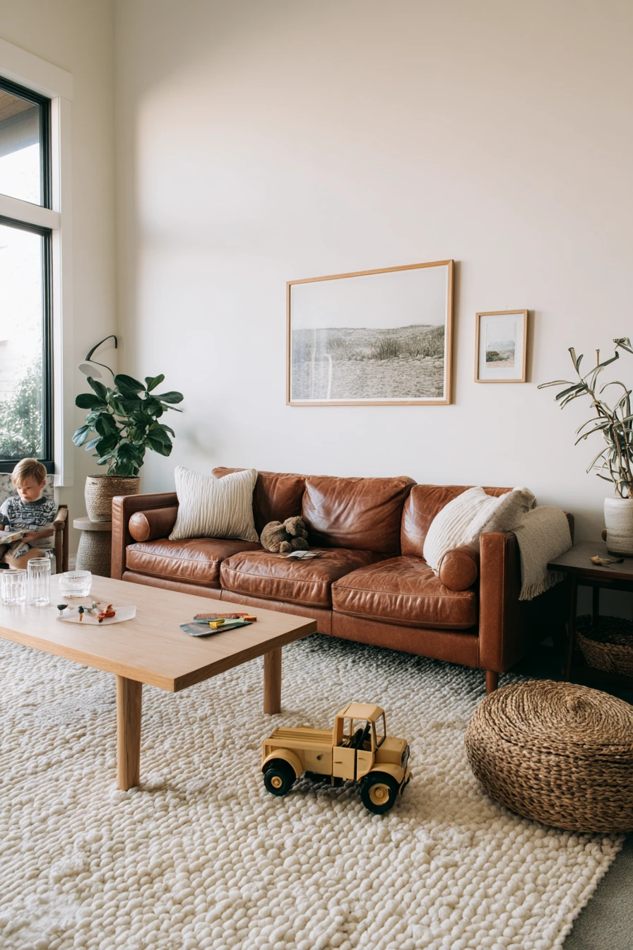 1. Camel Sofa Family Lounge
