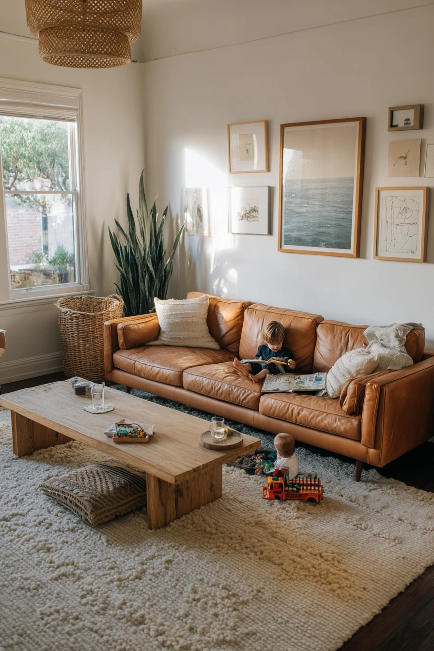 1. Camel Sofa Family Lounge