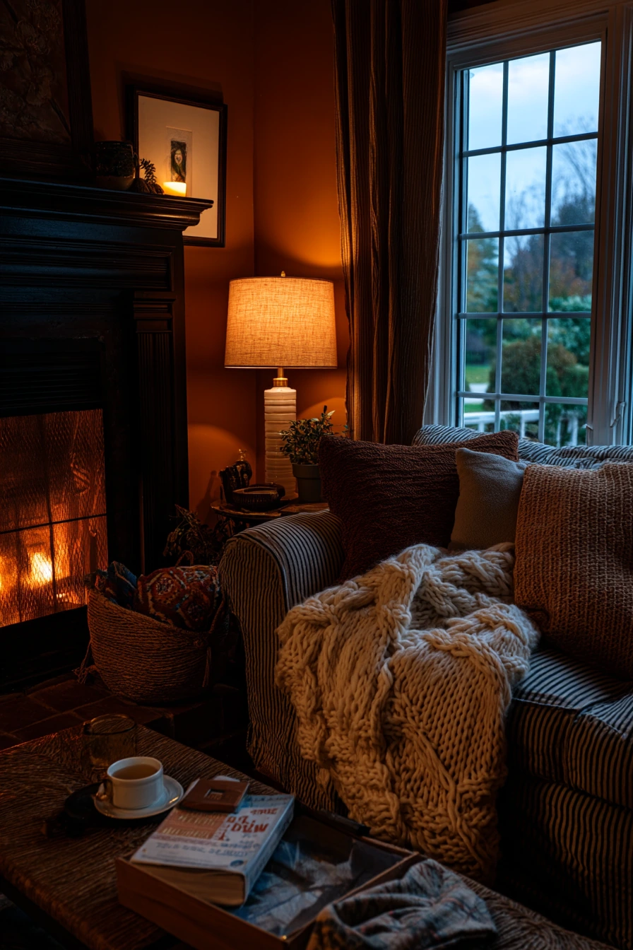 Cane Living Room, Soft Winter Evening