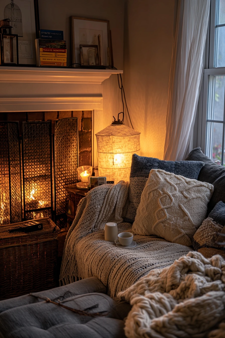 Cane Living Room, Soft Winter Evening