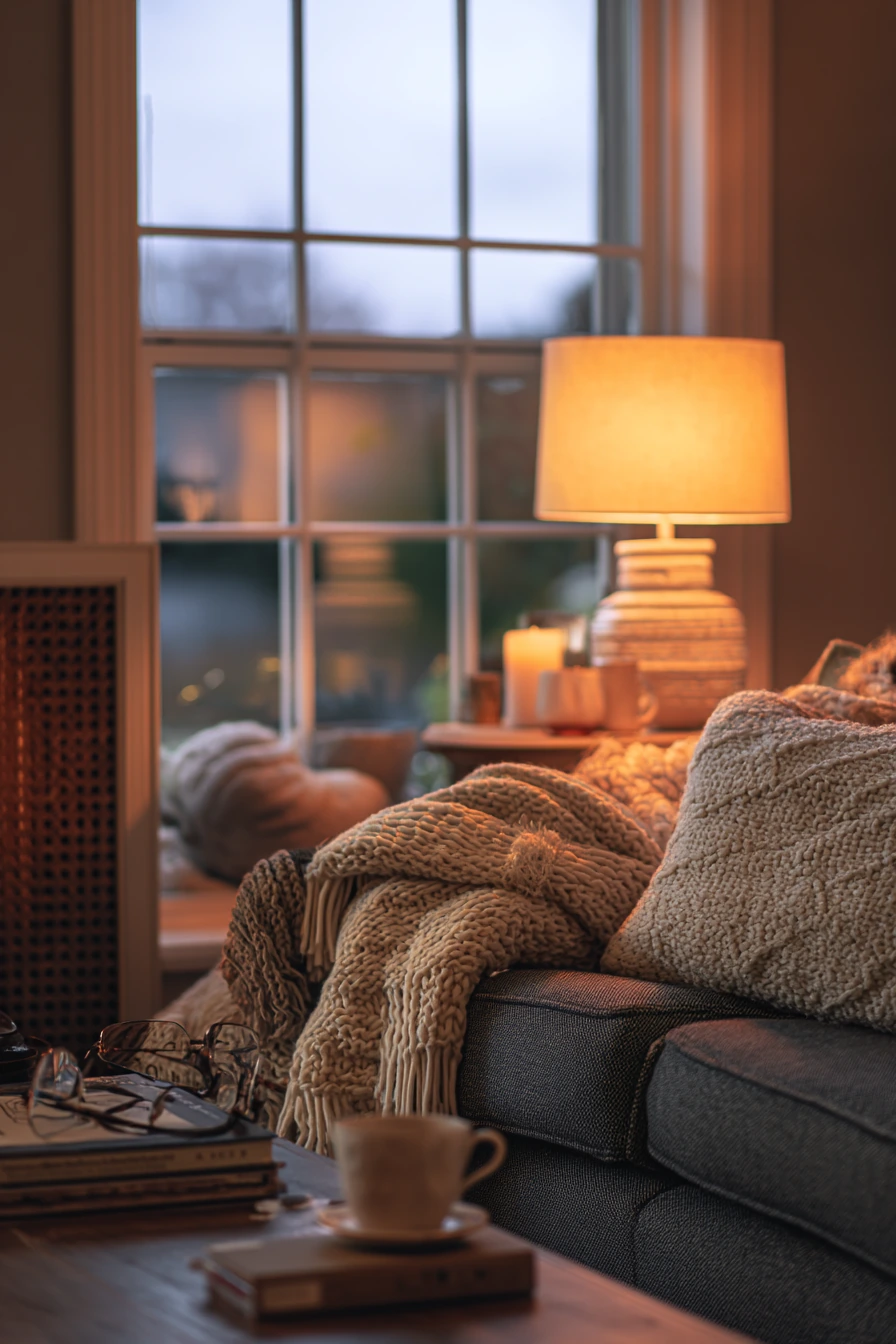 Cane Living Room, Soft Winter Evening