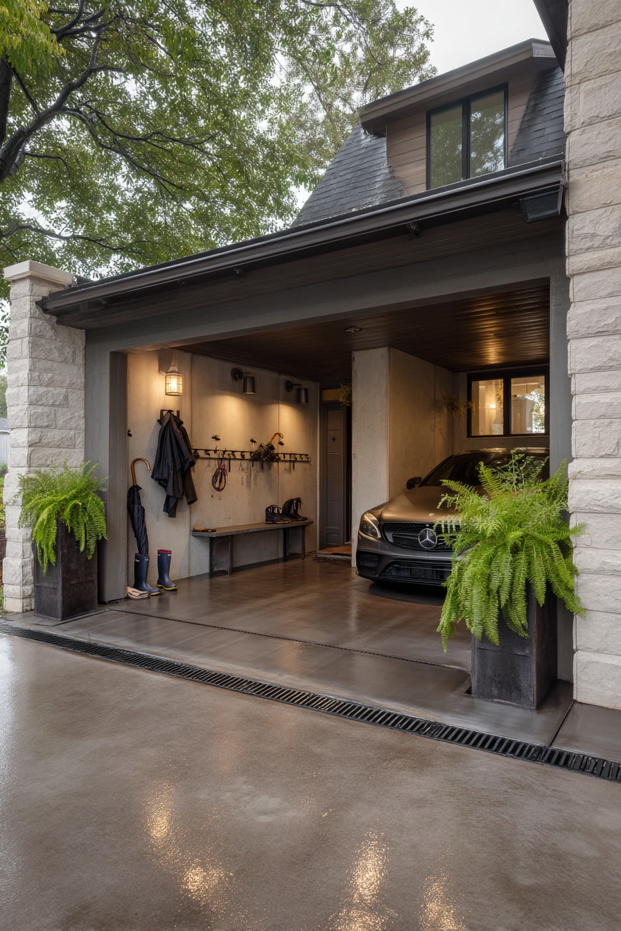 Rain-Ready Covered Porch With Mudroom Transition