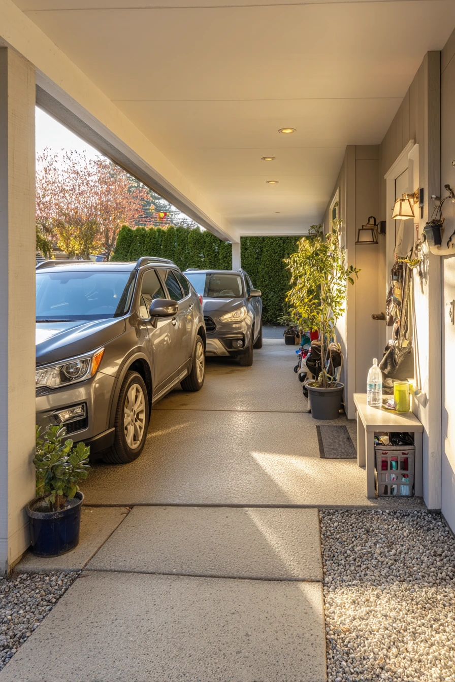 Family-Sized Dual Car Porch With Everyday Storage