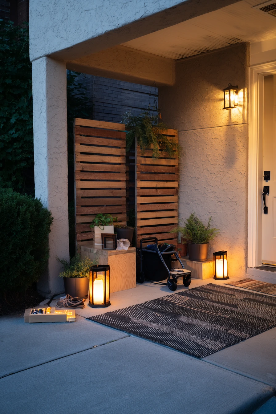 Renter-Friendly Car Porch With Temporary Privacy Layers