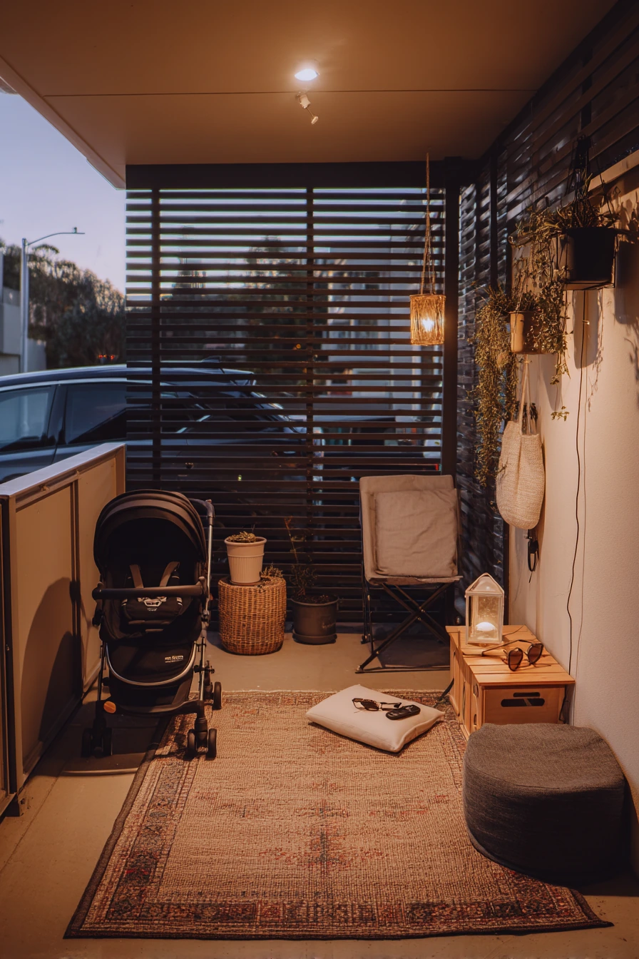 Renter-Friendly Car Porch With Temporary Privacy Layers