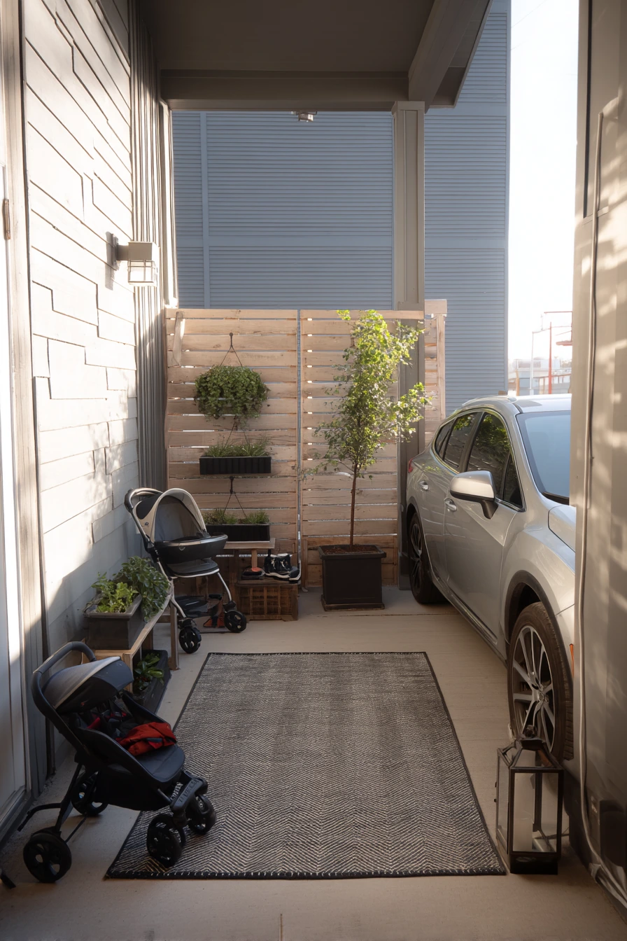 Renter-Friendly Car Porch With Temporary Privacy Layers
