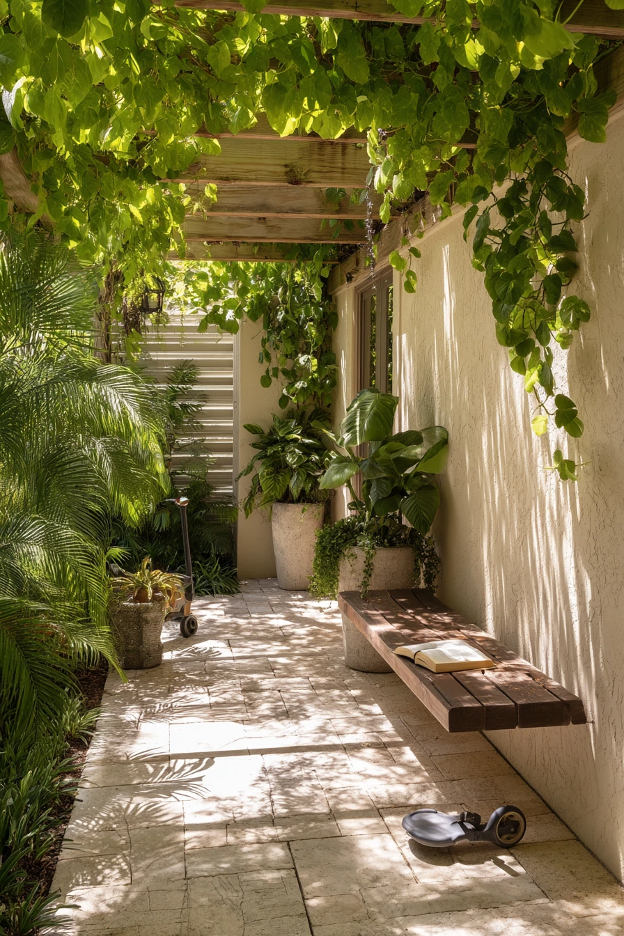 Tropical Green Car Porch With Natural Shade