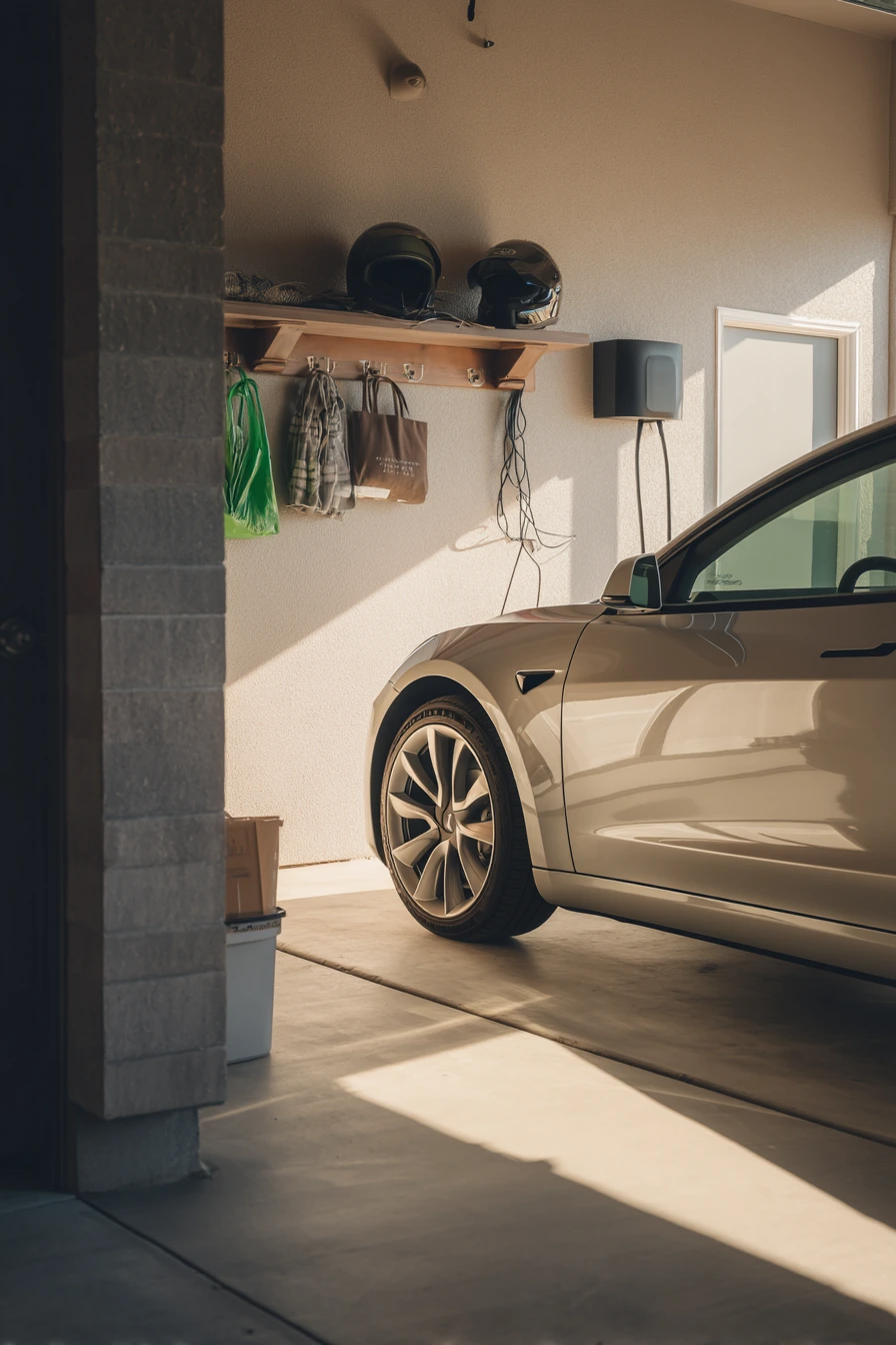 Electric Vehicle Porch With Charging and Storage