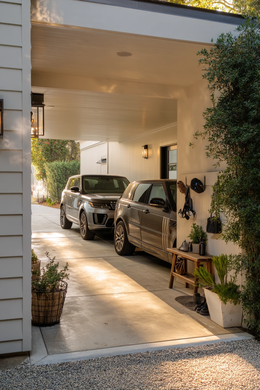 Family-Sized Dual Car Porch With Everyday Storage