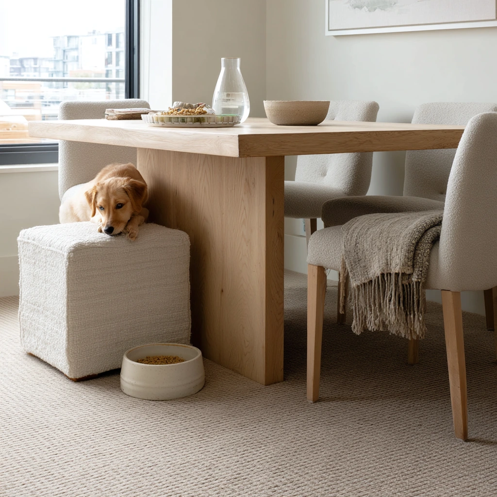 Pet-Friendly Dining Room with Durable Carpet