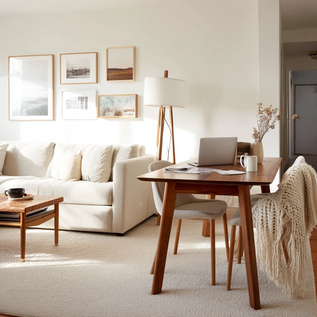 Open-Plan Dining Area with Carpet Zoning