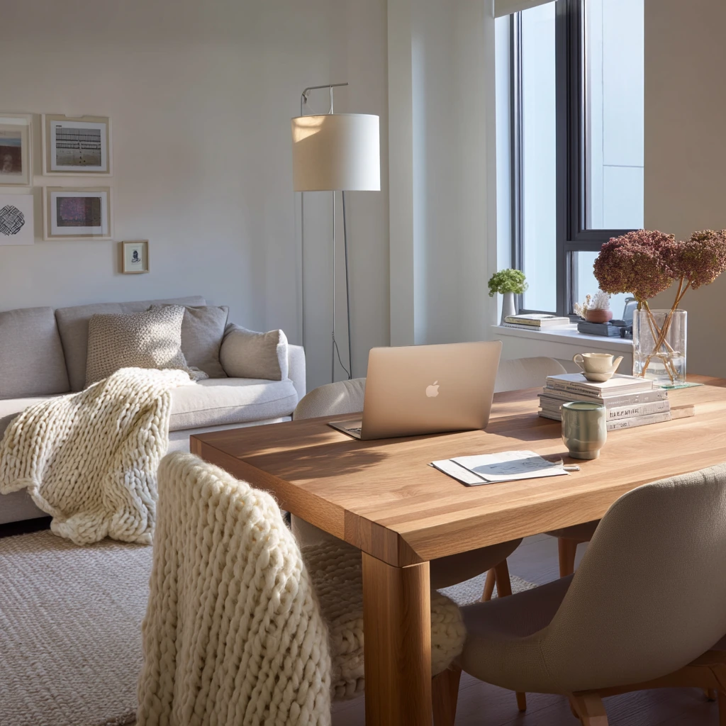 Open-Plan Dining Area with Carpet Zoning