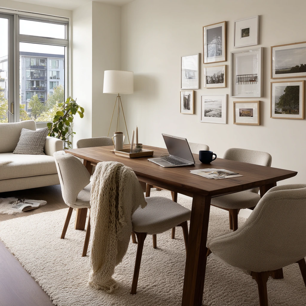 Open-Plan Dining Area with Carpet Zoning