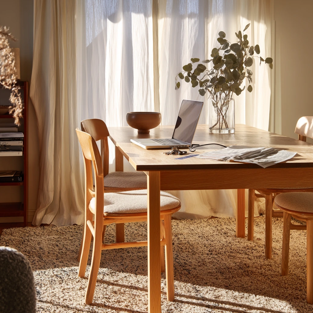 Work-From-Home Dining Room on Cozy Carpet