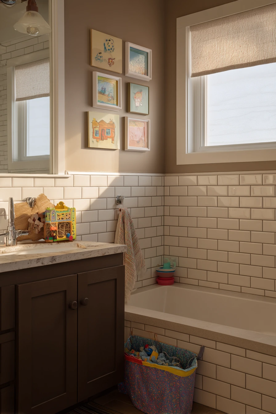 Chocolate Brown Kids Bath, Easy to Clean