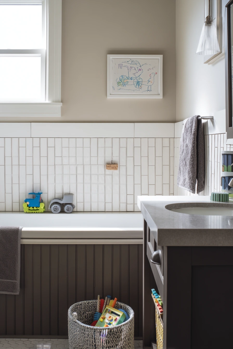 Chocolate Brown Kids Bath, Easy to Clean