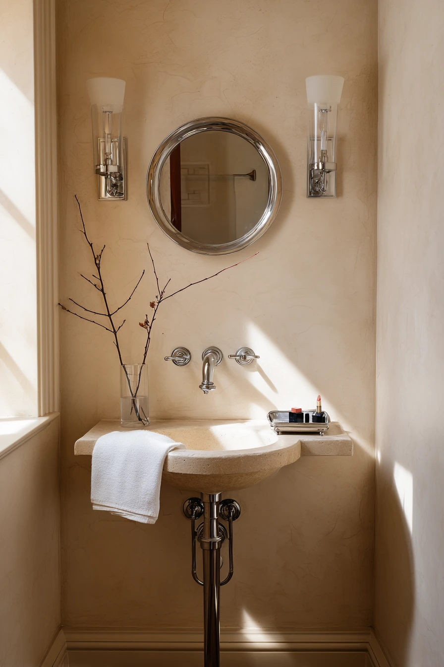 Minimal Chrome Powder Room