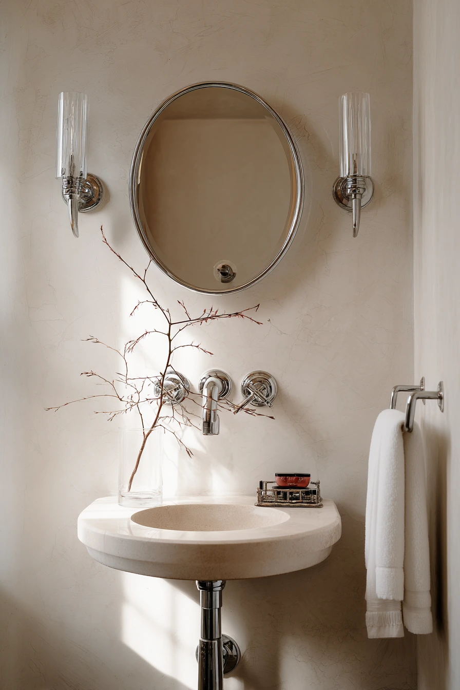 Minimal Chrome Powder Room