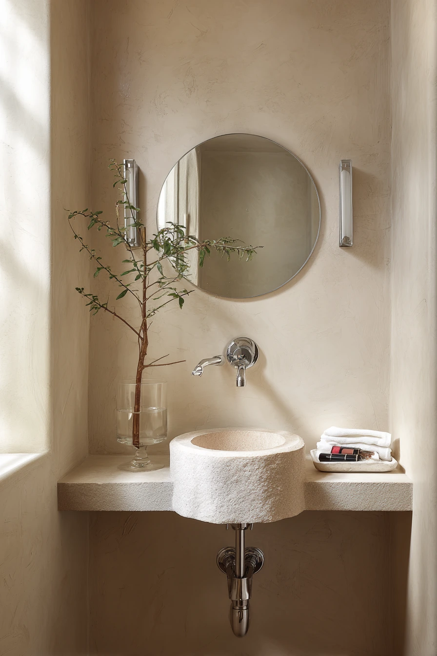Minimal Chrome Powder Room