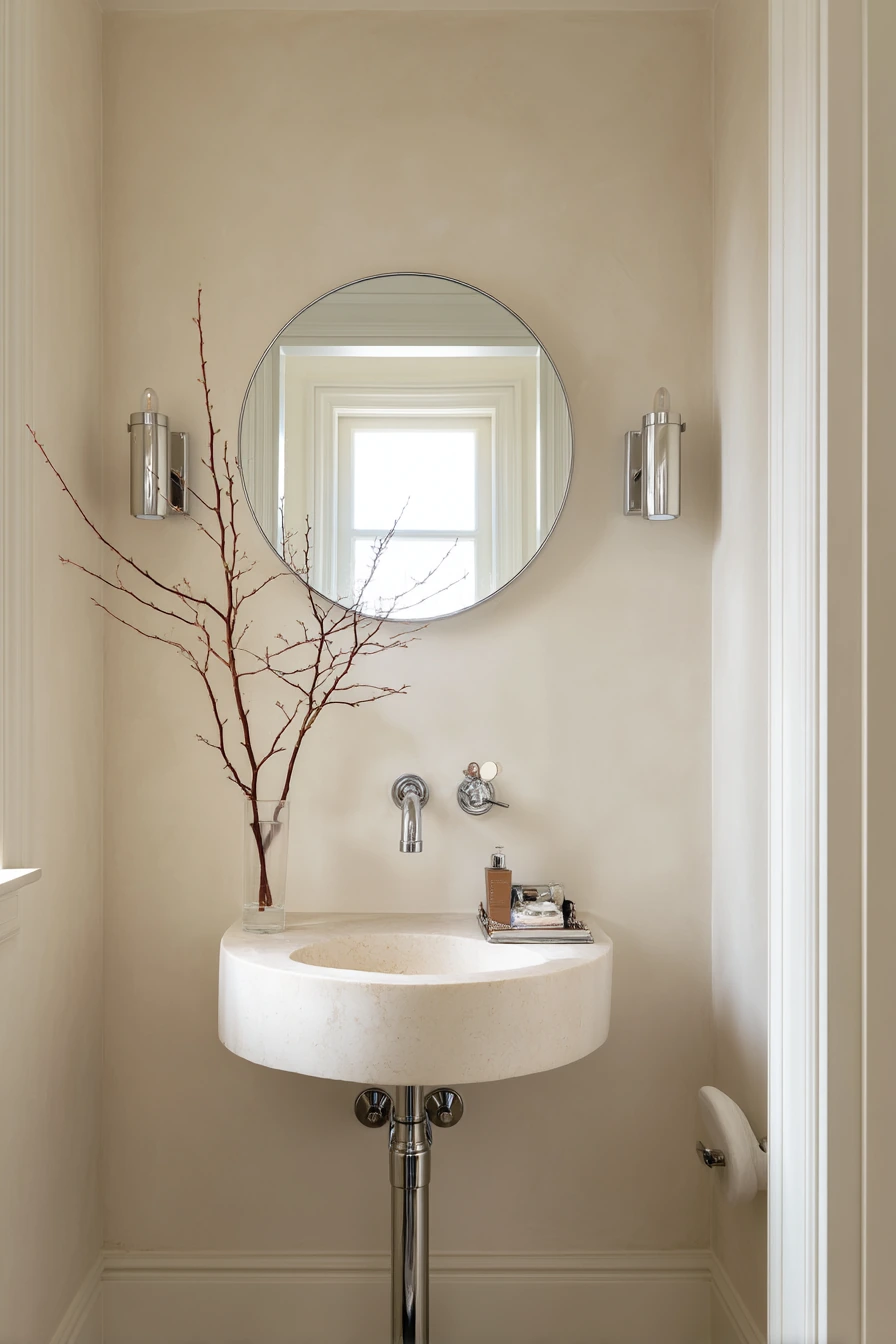 Minimal Chrome Powder Room