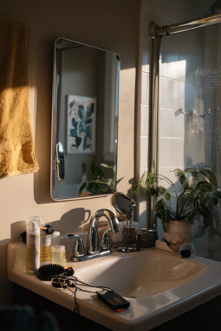Teen Bathroom with Chrome and Personality