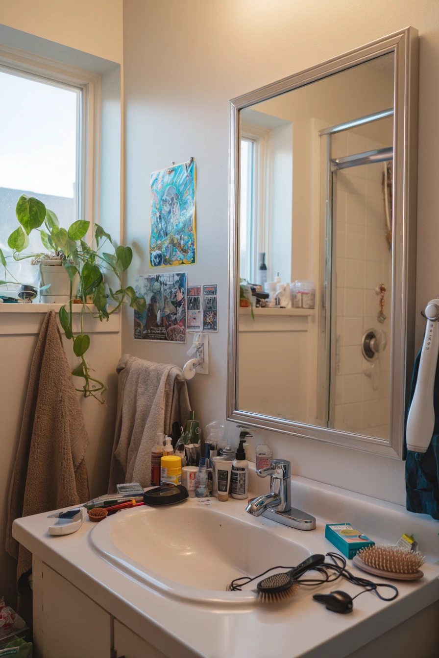 Teen Bathroom with Chrome and Personality