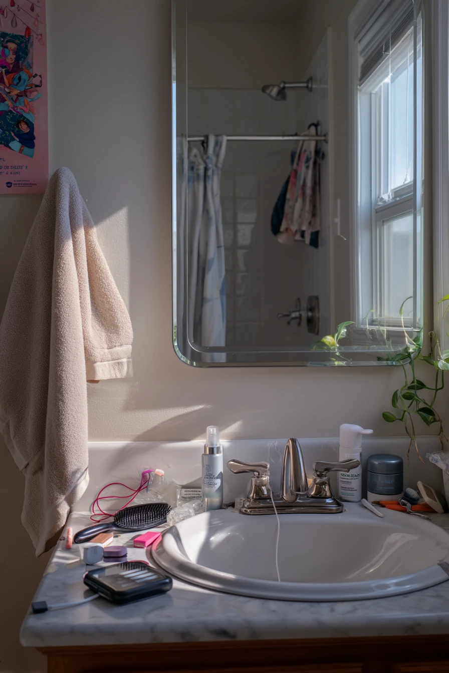 Teen Bathroom with Chrome and Personality