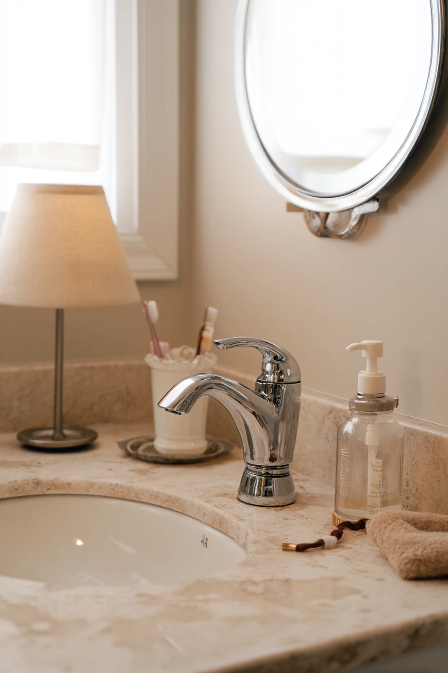Renter-Friendly Bathroom Sink Detail