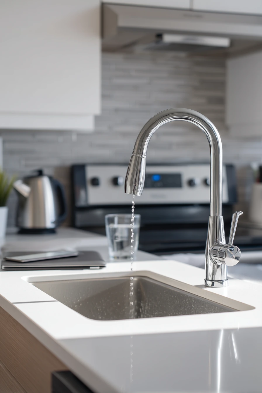 Modern Minimal Sink with Real-Life Clutter