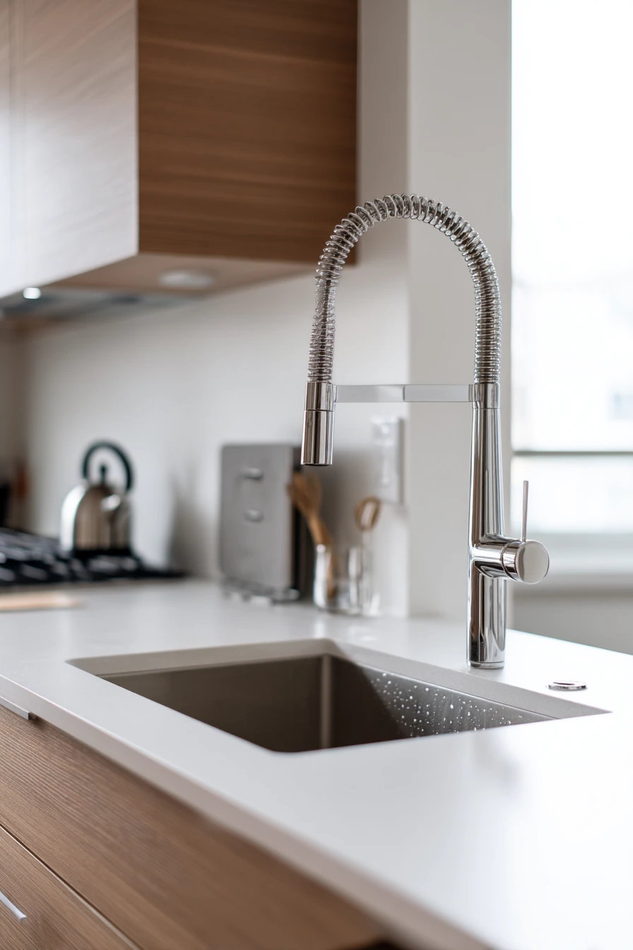 Modern Minimal Sink with Real-Life Clutter
