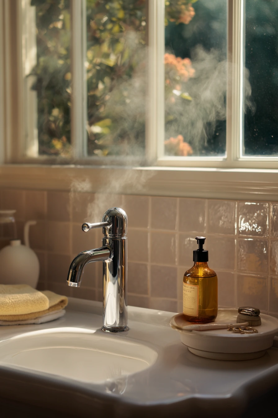 Morning Ritual at the Bathroom Vanity