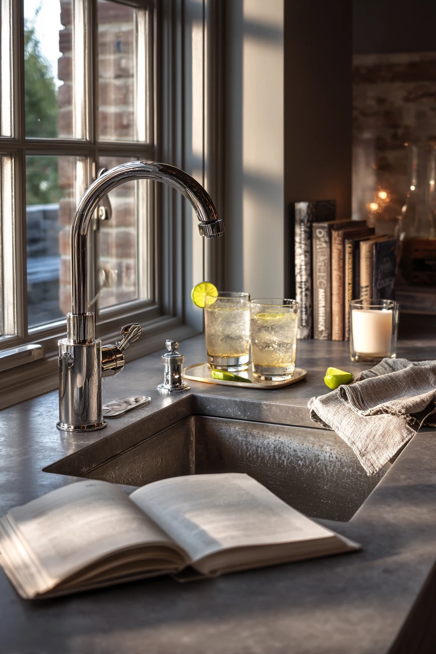 Compact Island Bar Sink for Entertaining