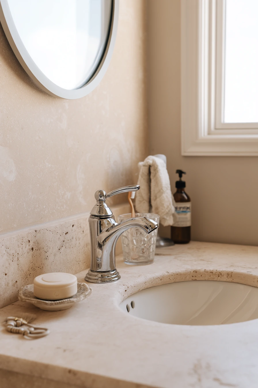 Renter-Friendly Bathroom Sink Detail