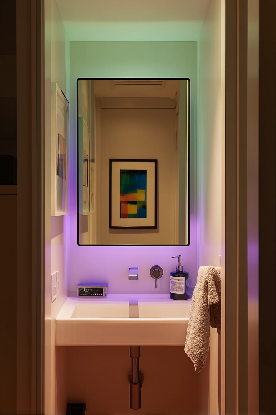 Tiny Powder Room, Big Color Mood