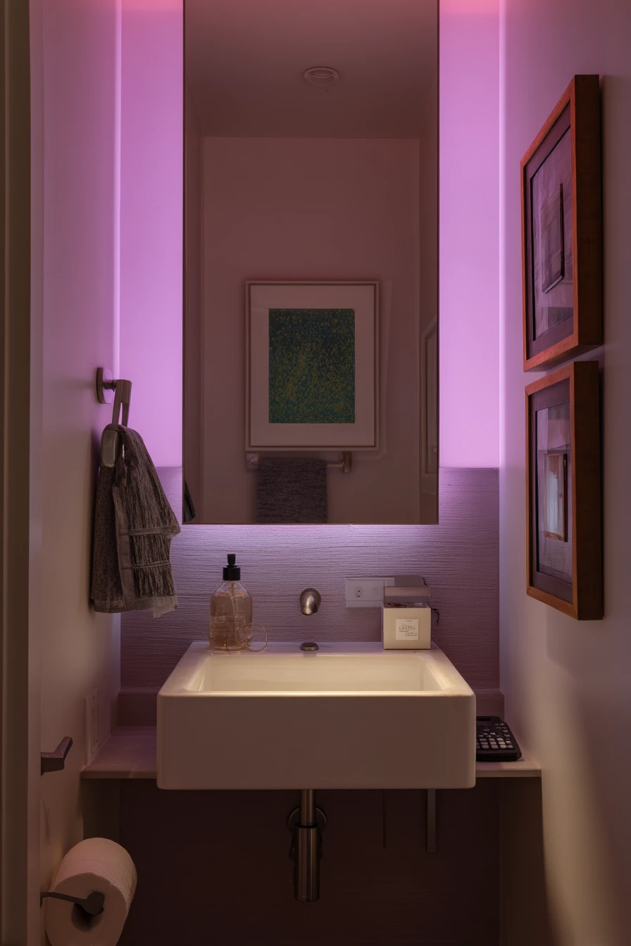 Tiny Powder Room, Big Color Mood