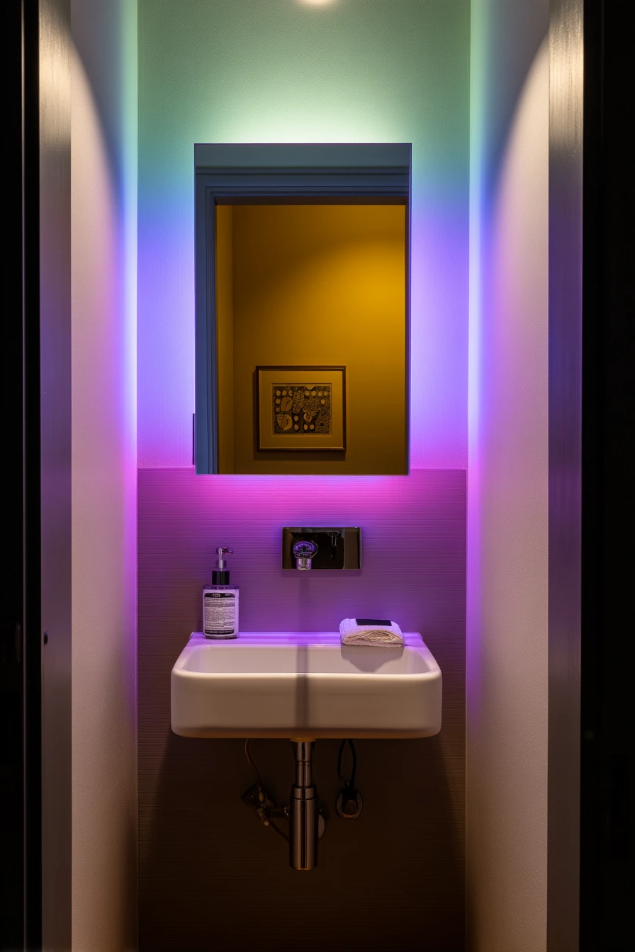 Tiny Powder Room, Big Color Mood