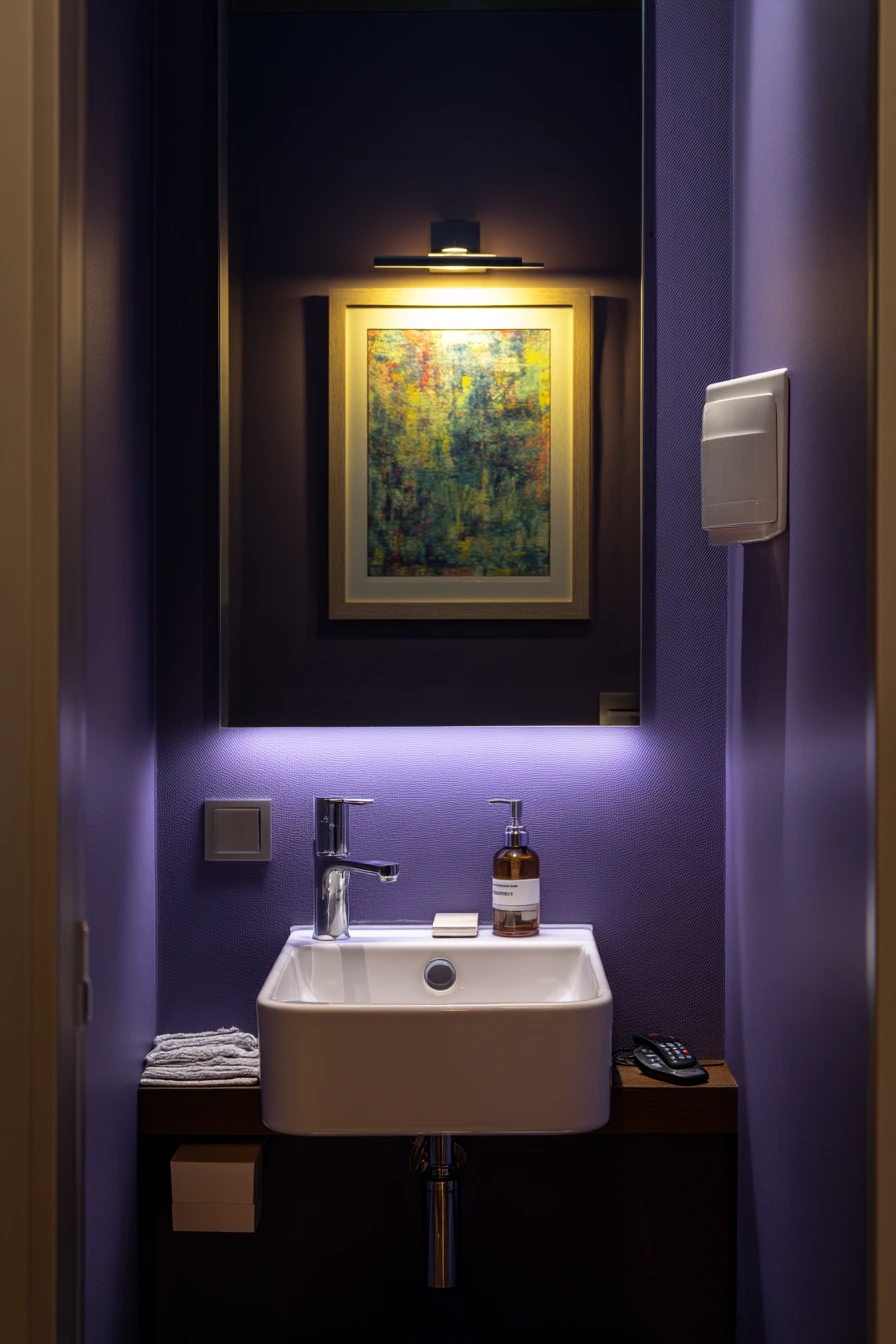 Tiny Powder Room, Big Color Mood