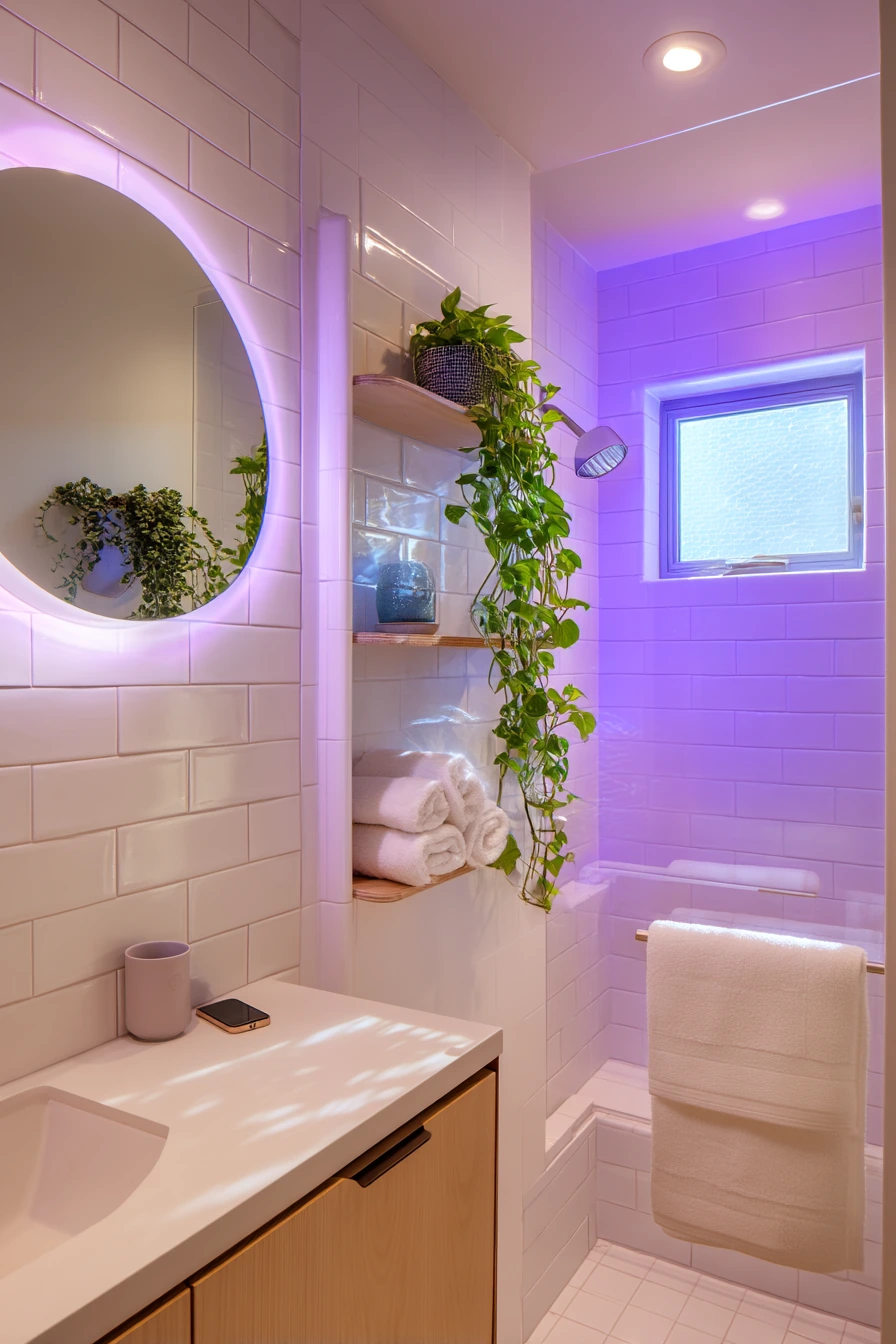 Morning Rainbow Reset in a Small Apartment Bath