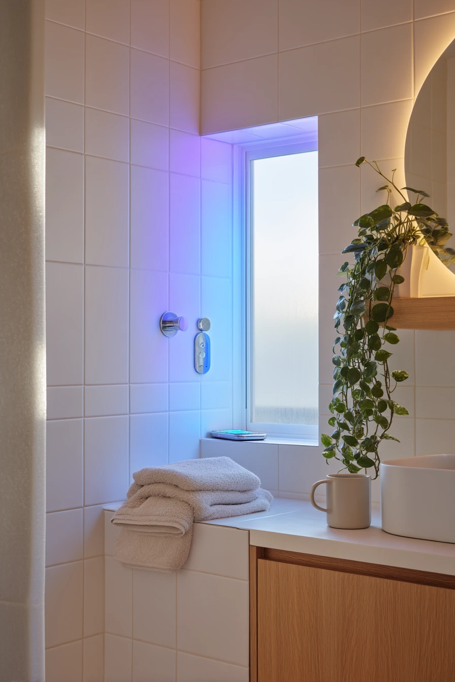 Morning Rainbow Reset in a Small Apartment Bath