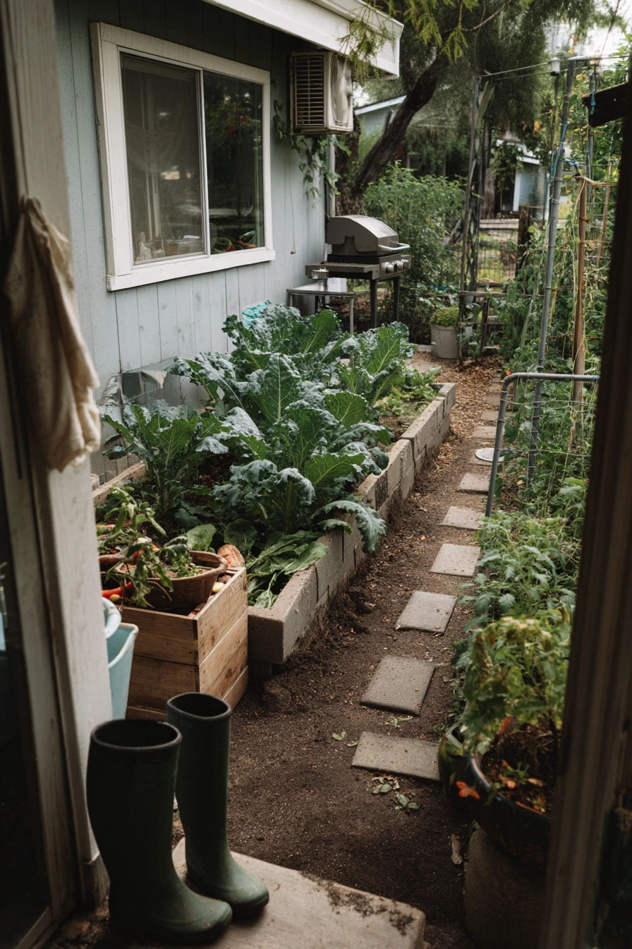 Family Kitchen to Backyard Harvest Path