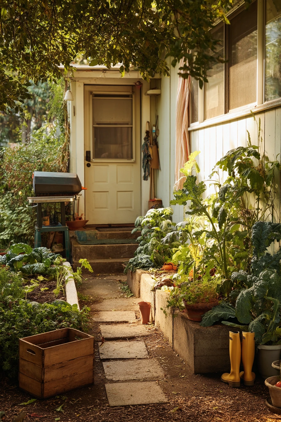 Family Kitchen to Backyard Harvest Path