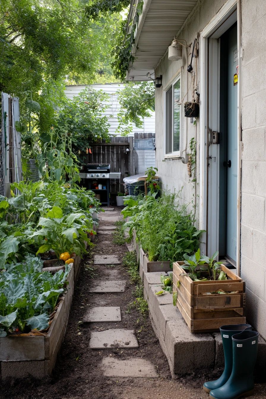 Family Kitchen to Backyard Harvest Path