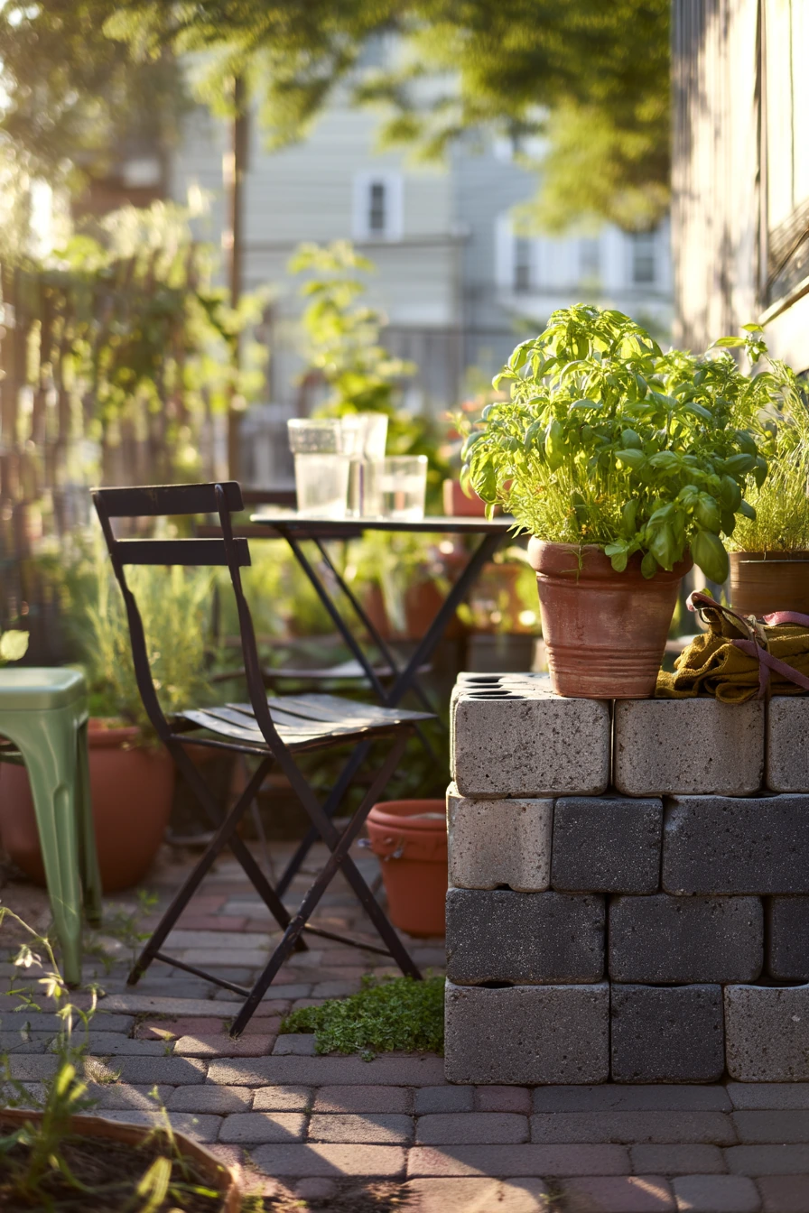 Renter-Friendly Cinder Block Herb Garden