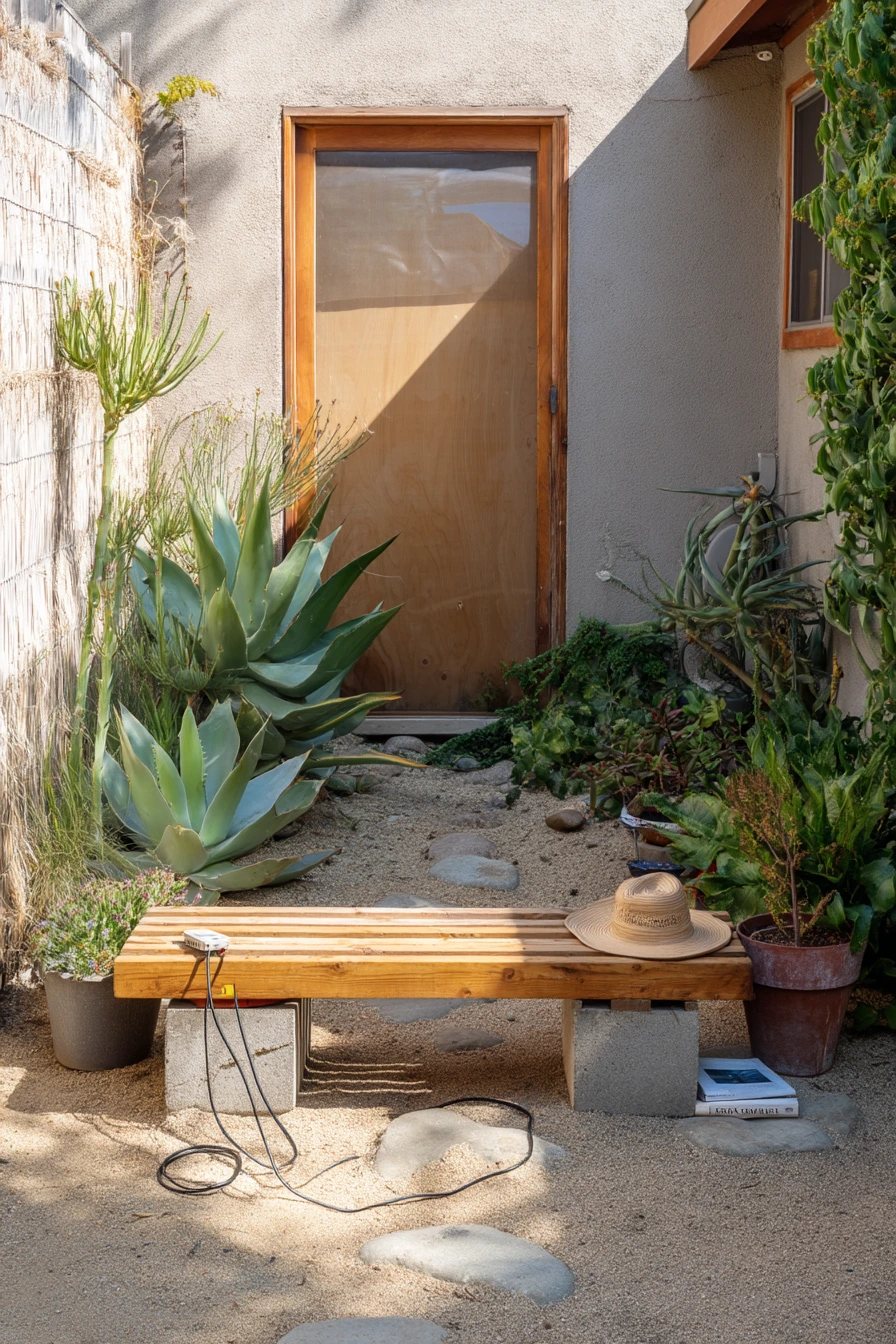 Modern Desert Cinder Block Succulent Garden