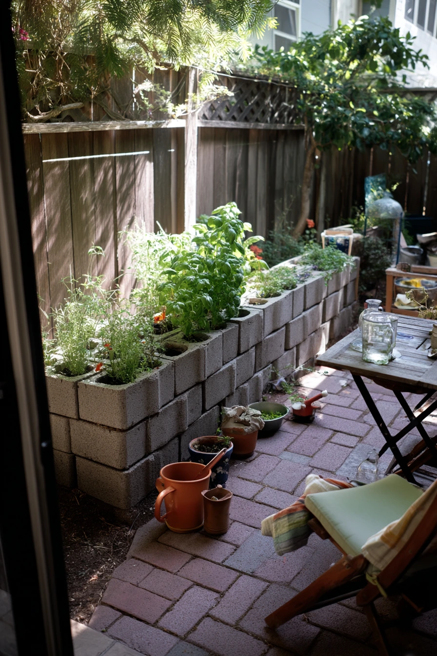 Renter-Friendly Cinder Block Herb Garden